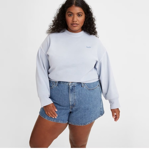 NEW! Levi"s High Waisted Mom Shorts Denim Jean Blue Medium Wash SZ 24W - Picture 5 of 16